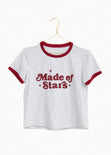 Camiseta estampada "Made of Stars" para mujer flashy