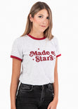 Camiseta estampada "Made of Stars" para mujer flashy