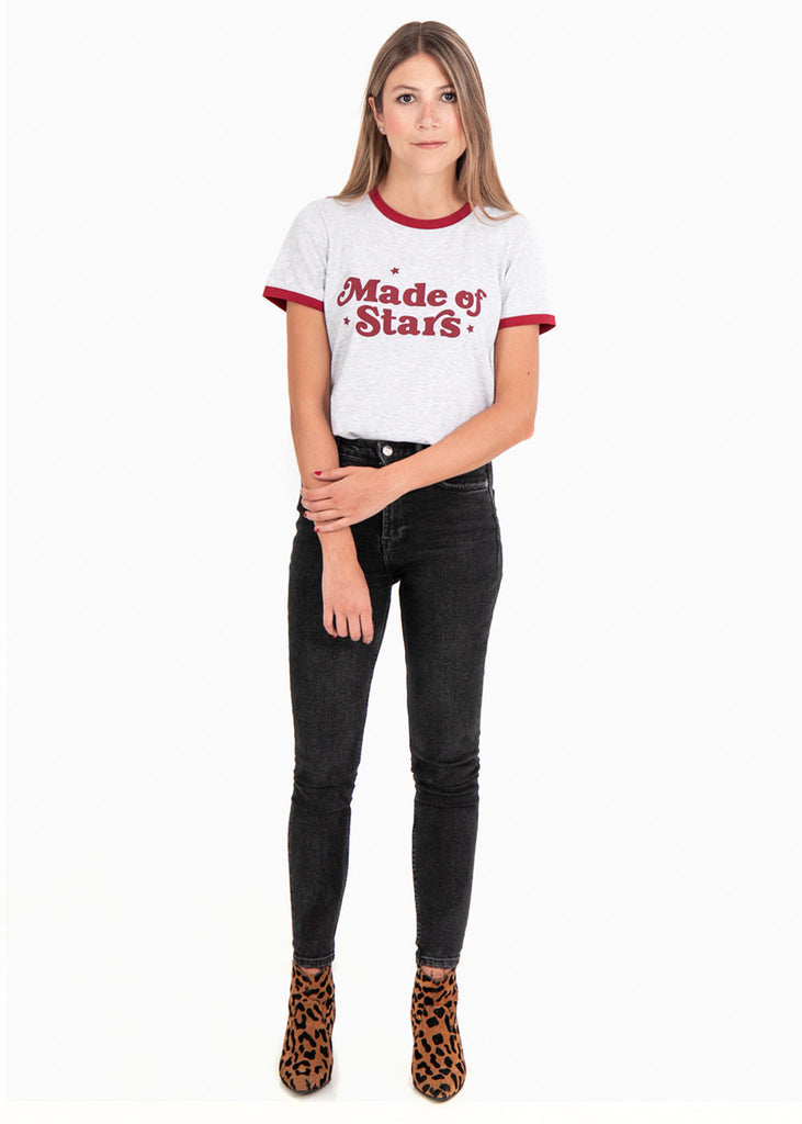 Camiseta estampada "Made of Stars" para mujer flashy