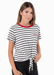 Camiseta rayas bordado para mujer - Flashy