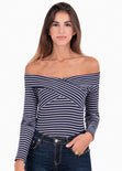 Blusa off shoulder cruzada para mujer - Flashy