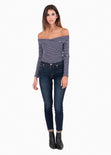 Blusa off shoulder cruzada para mujer - Flashy