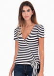 Blusa cruzada rayas para mujer - Flashy