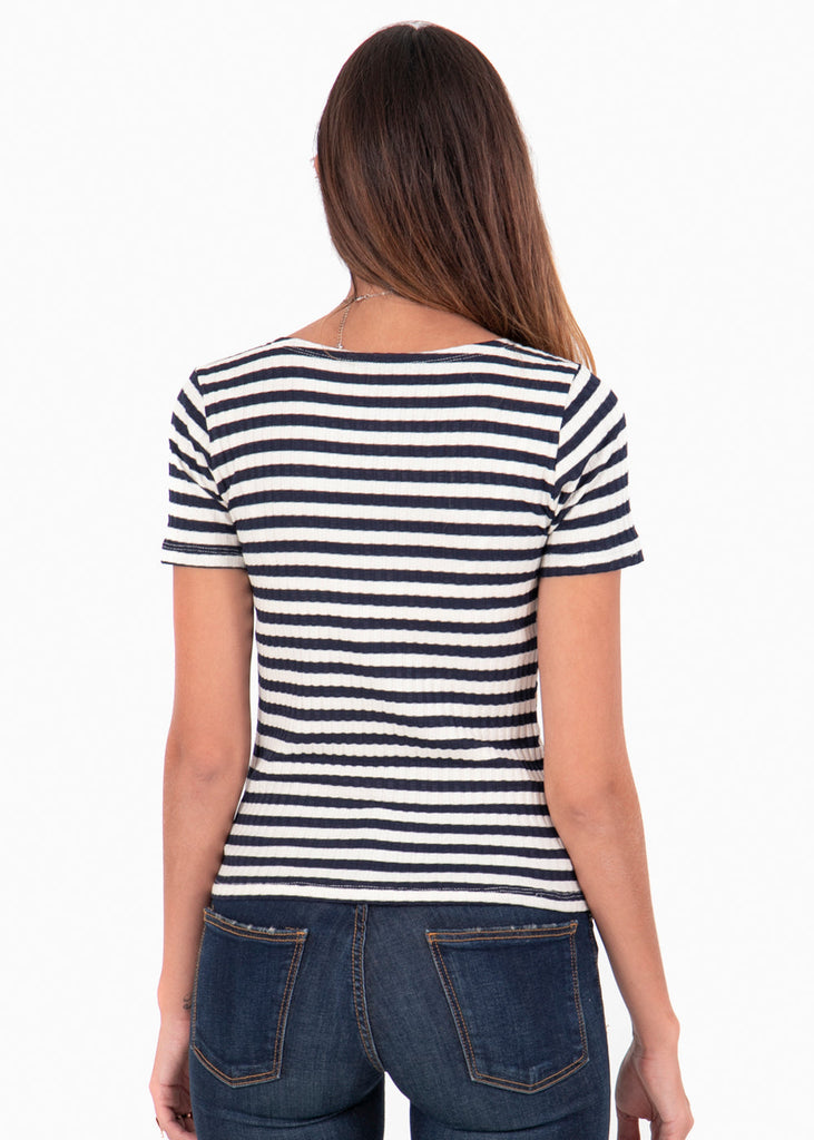 Blusa cruzada rayas para mujer - Flashy