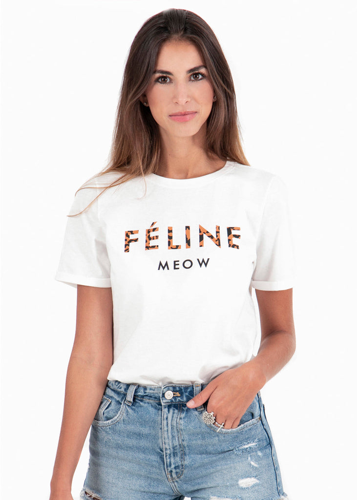 Camiseta estampada "Feline" para mujer - Flashy