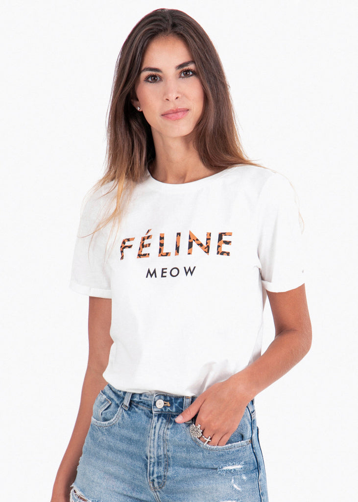 Camiseta estampada "Feline" para mujer - Flashy