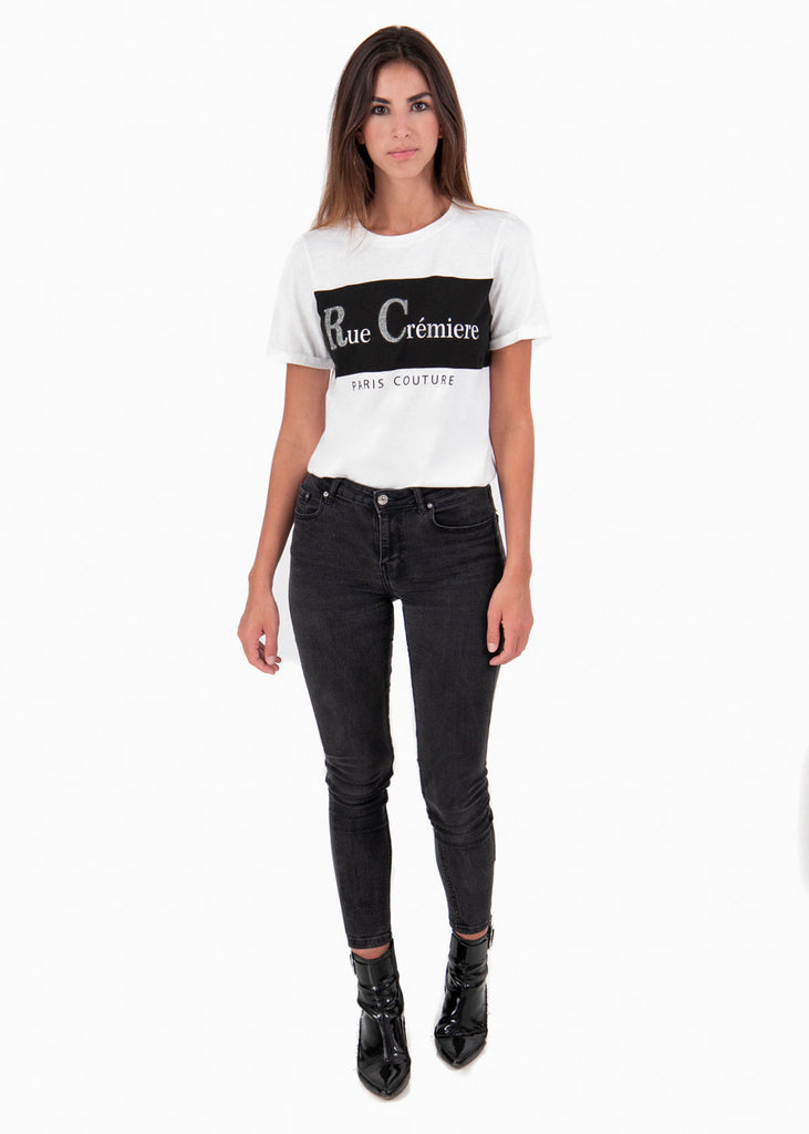 Camiseta estampada "Rue Cremiere" para mujer flashy