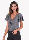 Blusa con escote anudado para mujer - Flashy