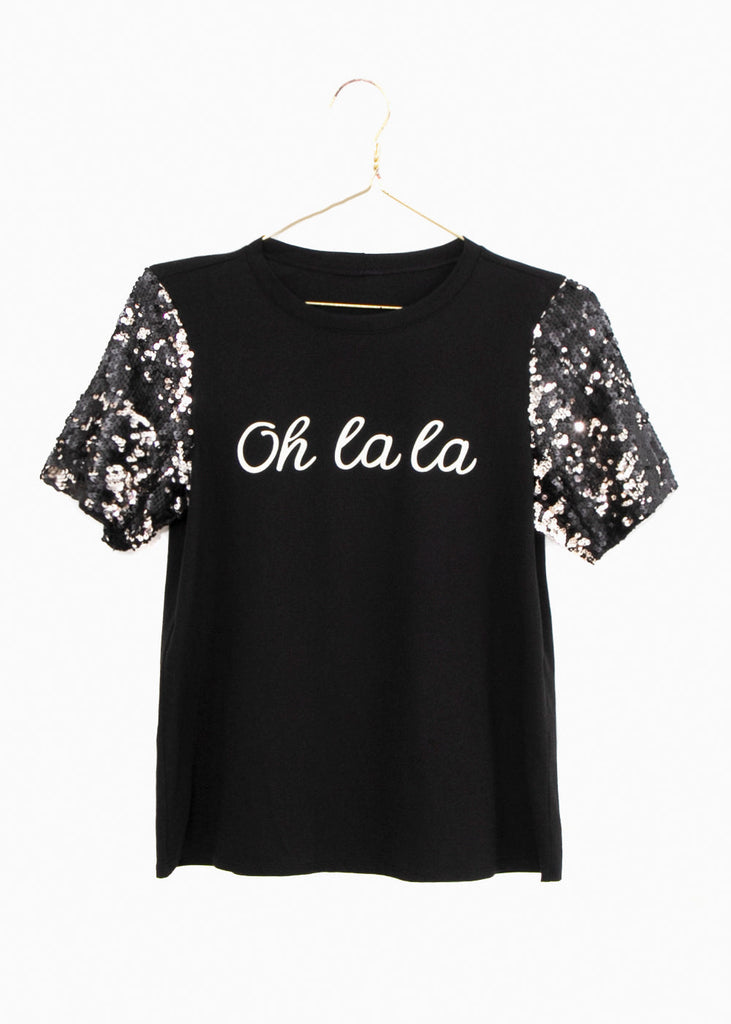 Camiseta estampada "Oh la la"  para mujer flashy
