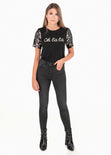 Camiseta estampada "Oh la la"  para mujer flashy