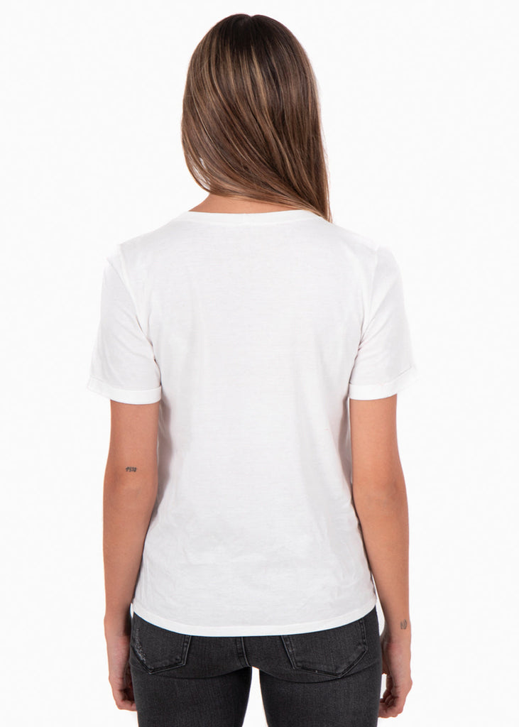 Camiseta estampada "Merci" para mujer - Flashy