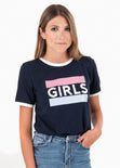 Camiseta estampada "Girls" para mujer - Flashy