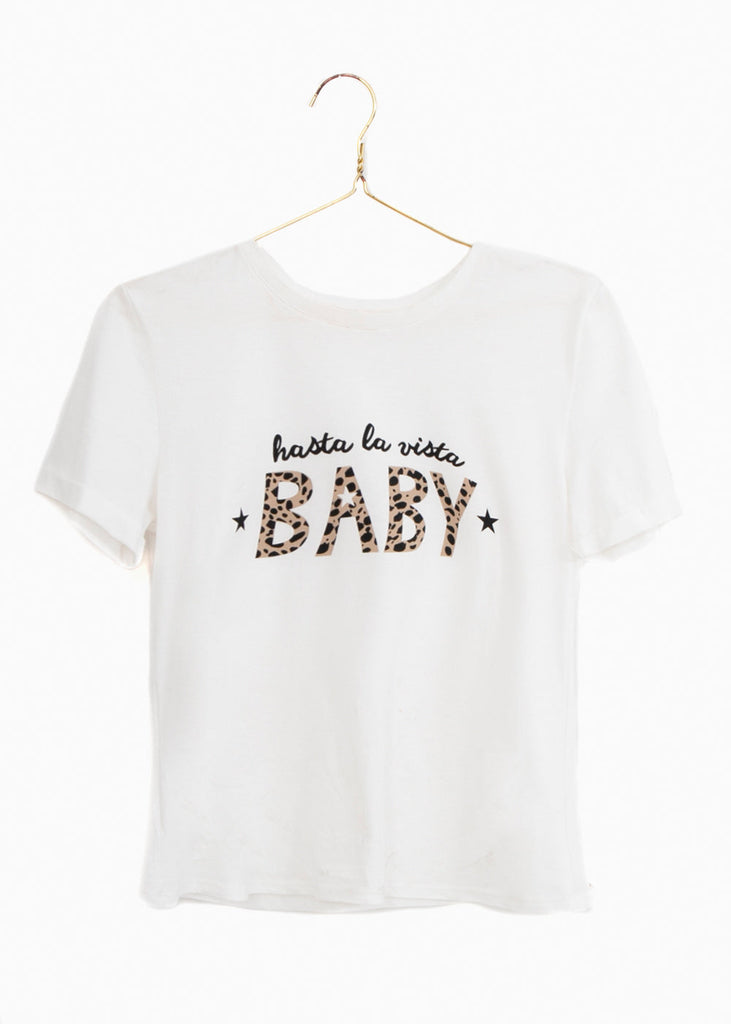 Camiseta estampada "Hasta la vista baby" para mujer flashy