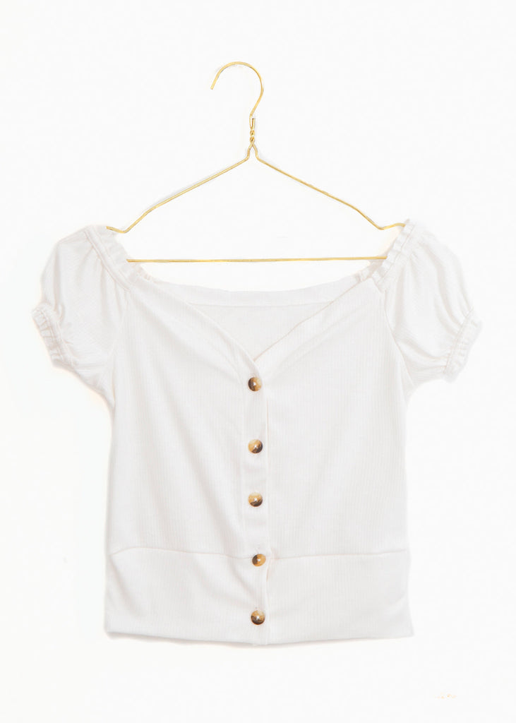 Blusa off shoulder recogido en manga para mujer - Flashy