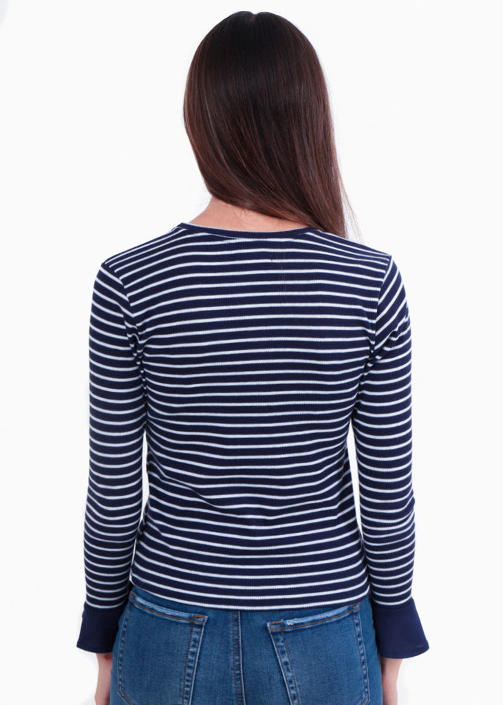 Blusa rayas manga larga para mujer - Flashy