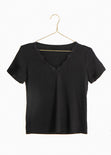 Camiseta cuello en V con encaje para mujer - Flashy