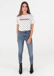 Camiseta estampada "Bonjour" color blanco para mujer - Flashy
