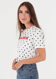 Camiseta estampada "Bonjour" color blanco para mujer - Flashy