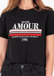 Camiseta estampada "Amour" color negro para mujer - Flashy