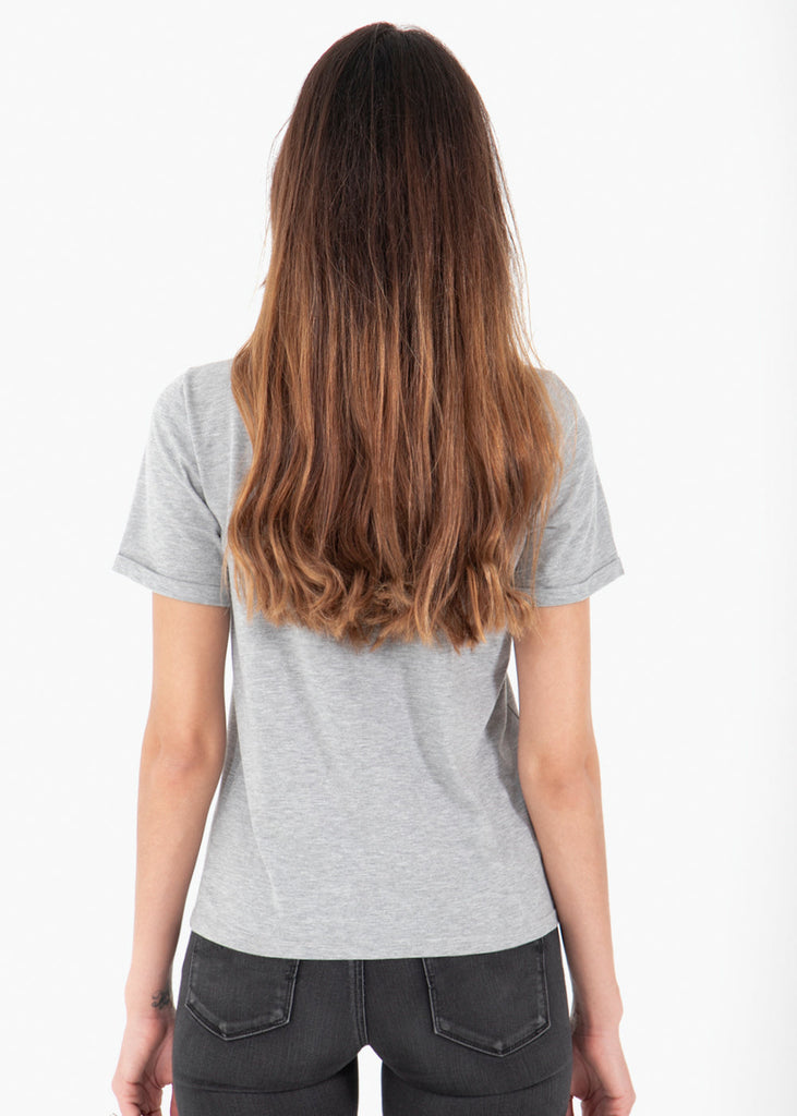 Camiseta estampada "Feminist" color gris para mujer - Flashy