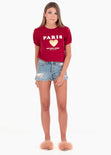 Camiseta estampada "Paris" color rojo para mujer - Flashy