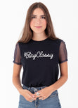 Camiseta estampada "Stay Classy" para mujer flashy