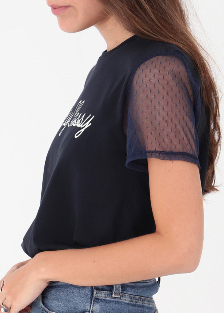 Camiseta estampada "Stay Classy" para mujer flashy