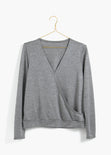 Blusa cruzada color gris para mujer - Flashy