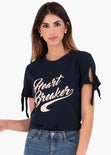 Camiseta estampada " Heart Breaker" para mujer flashy