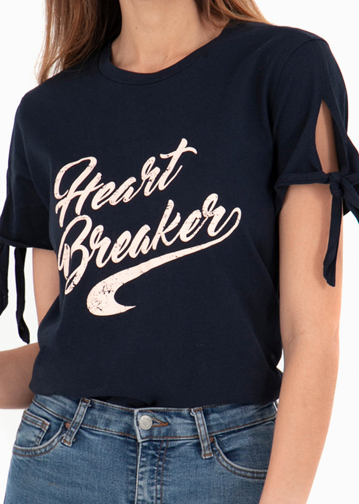 Camiseta estampada " Heart Breaker" para mujer flashy