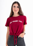 Camiseta estampada "No Thank You" para mujer flashy