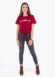 Camiseta estampada "No Thank You" para mujer flashy