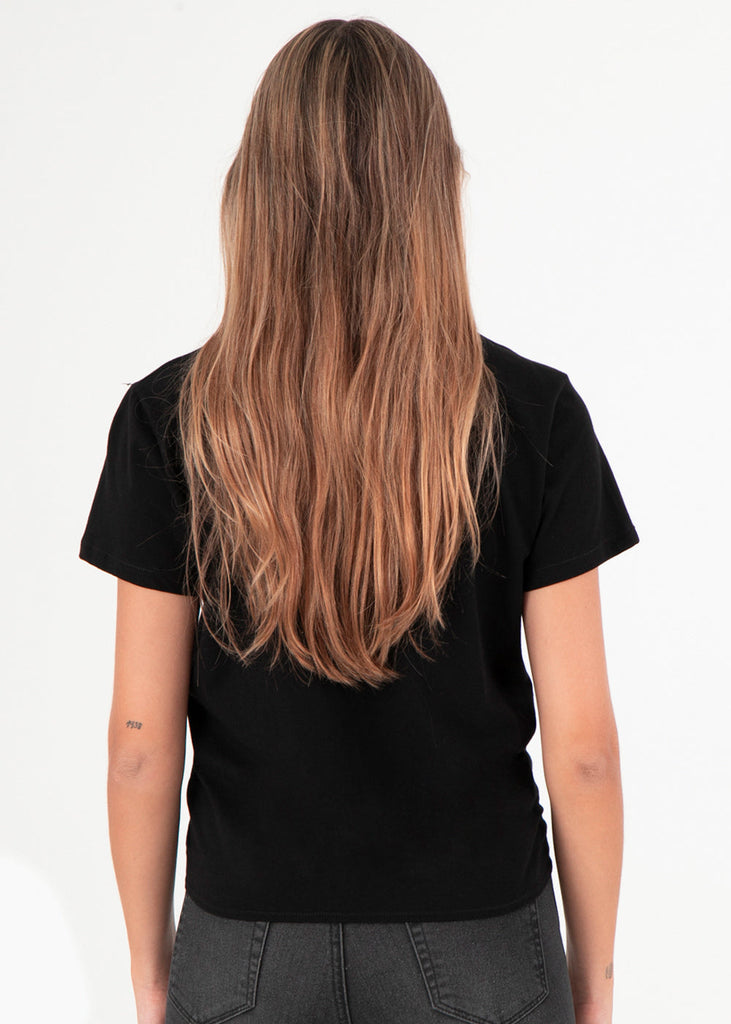 Camiseta color negro estampada "Mon Cherie" para mujer flashy