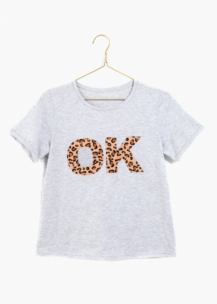 Camiseta estampada "Ok" para mujer - Flashy