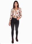 Blusa flores manga larga para mujer - Flashy