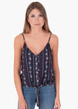 Blusa estampada de tiras con detalle nudo para mujer - Flashy
