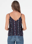 Blusa estampada de tiras con detalle nudo para mujer - Flashy