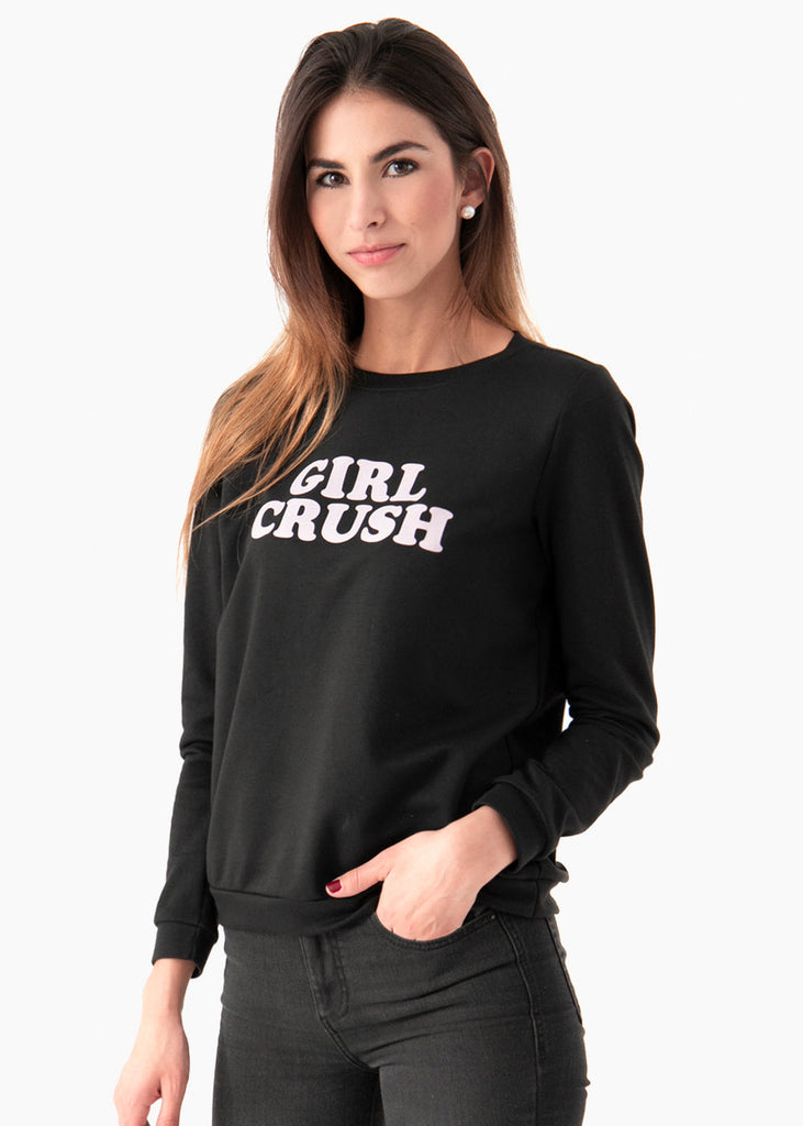 Buso color negro con estampado "Girl Crush" para mujer flashy