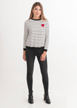 Buso a rayas con bordado para mujer - Flashy