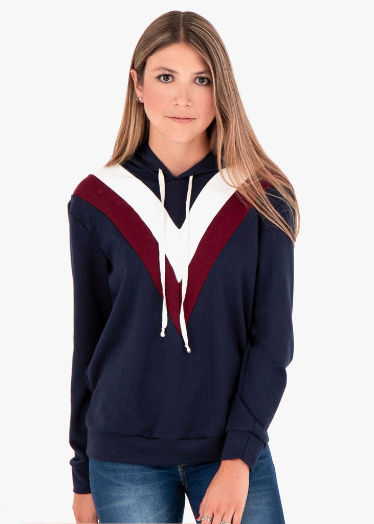 Buso con capucha y bloques de color para mujer - Flashy