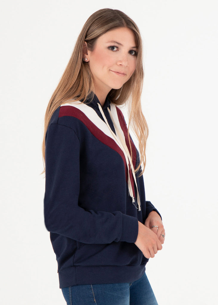 Buso con capucha y bloques de color para mujer - Flashy
