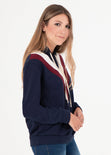 Buso con capucha y bloques de color para mujer - Flashy