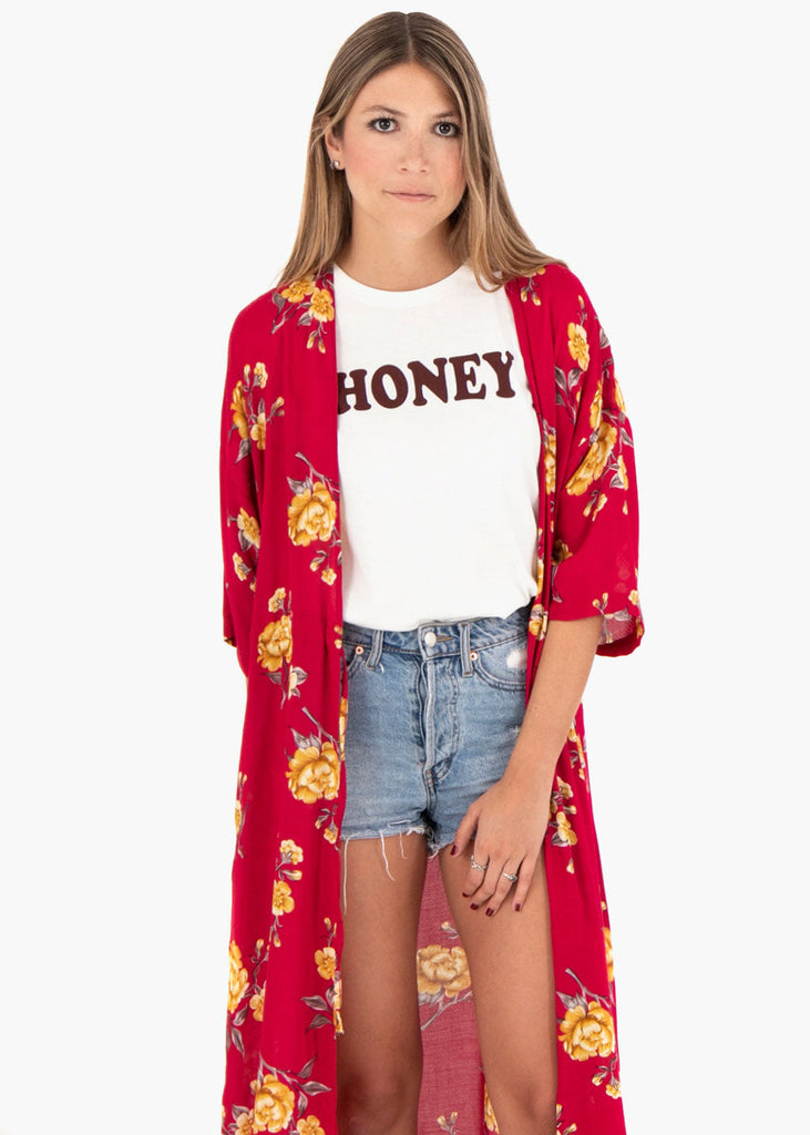 Kimono estampado flores para mujer - Flashy