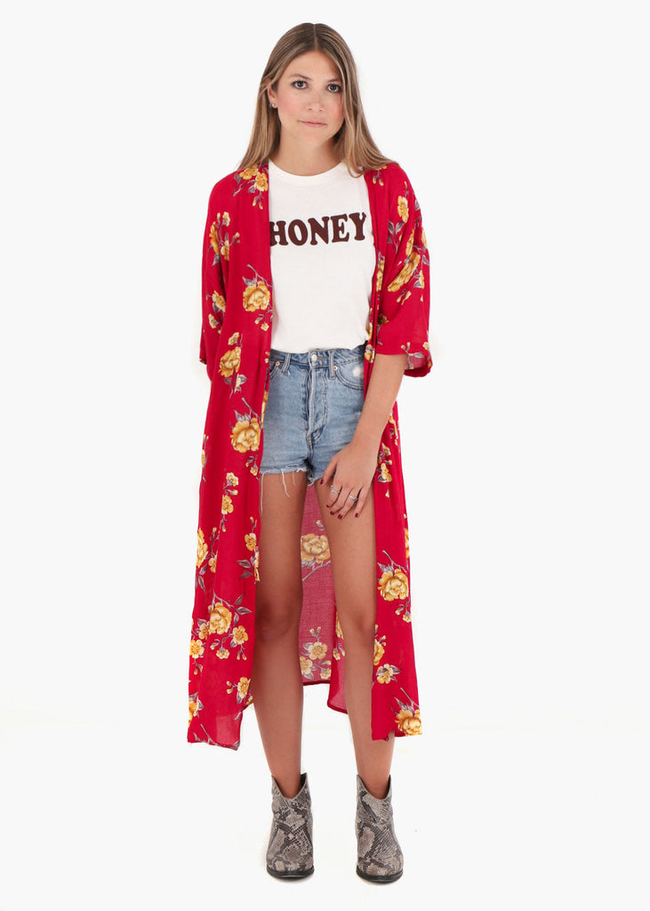 Kimono estampado flores para mujer - Flashy