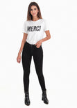 Jean tiro medio skinny para mujer - Flashy