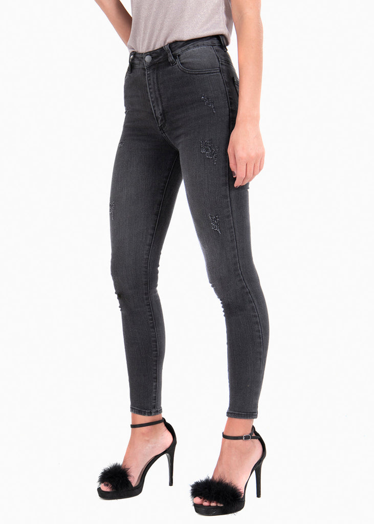 Jean tiro alto skinny para mujer - Flashy