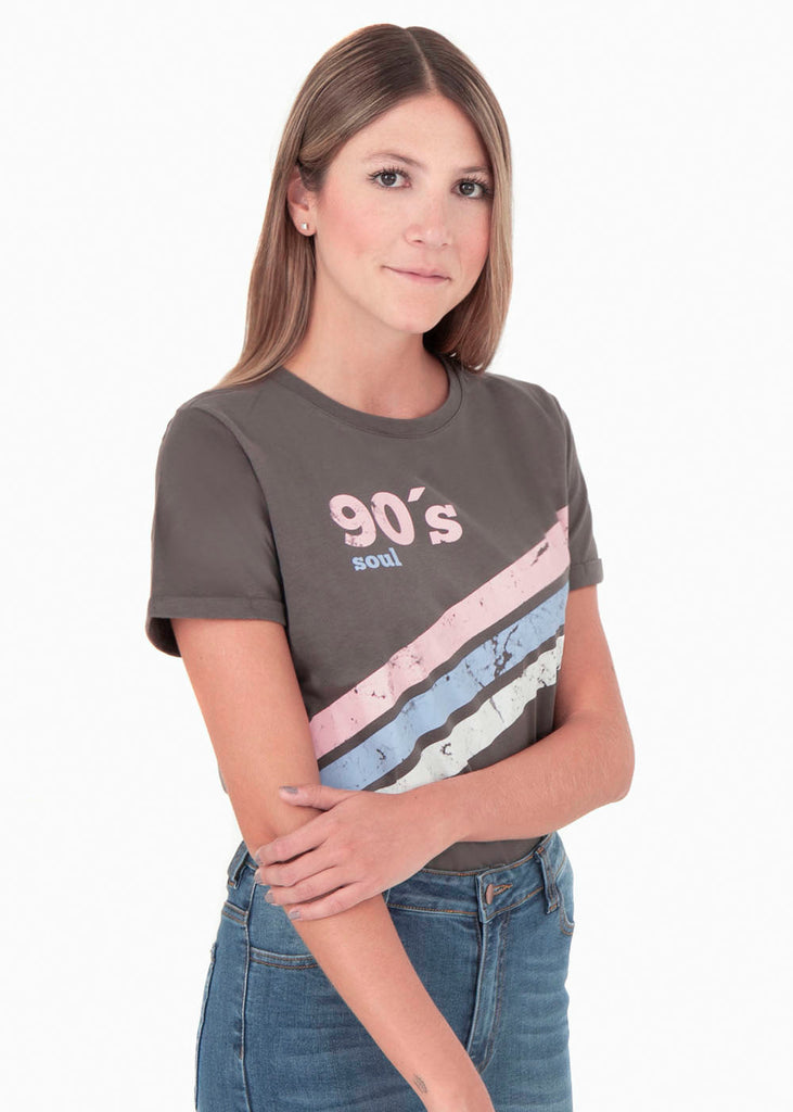 Camiseta estampada "90's" para mujer - Flashy