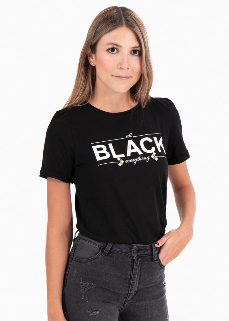 Camiseta estampada "Black" para mujer - Flashy