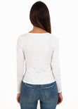 Blusa blanca con hebilla para mujer - Flashy