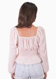 Blusa con escote cuadrado y recogido en cintura para mujer - Flashy